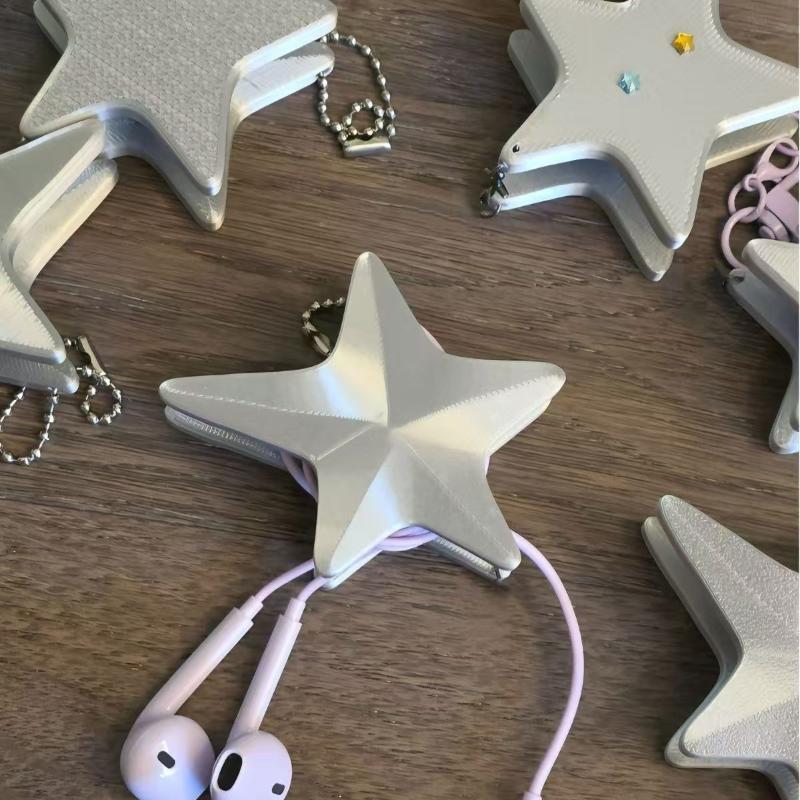 Cable Winder Keychain - Y2K Star Shaped Earphone Cable Winder