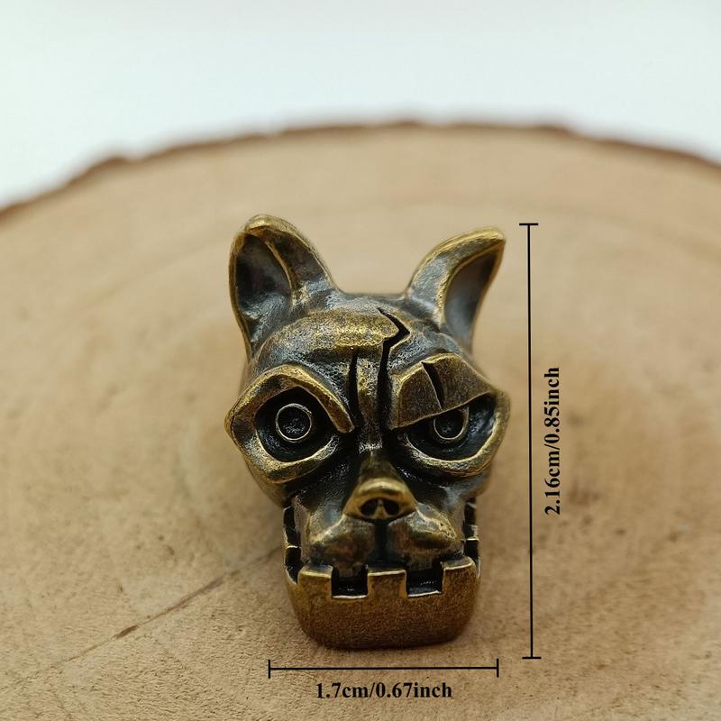 Bulldog Head Brass Knife Bead  - đánh giá và giá Edc Carry Knife