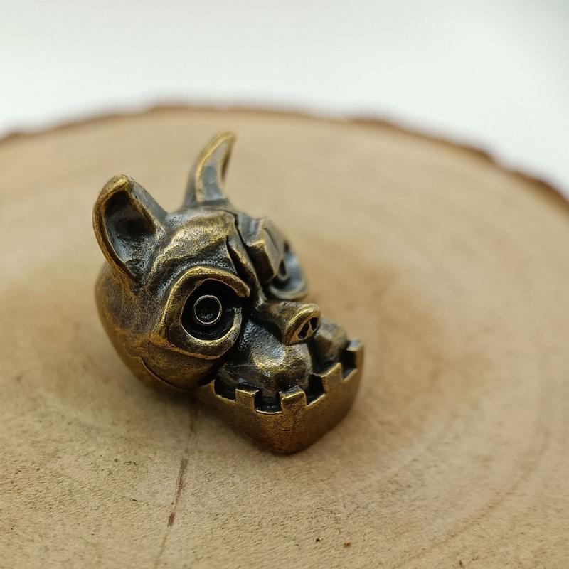 Bulldog Head Brass Knife Bead  - đánh giá và giá Edc Carry Knife