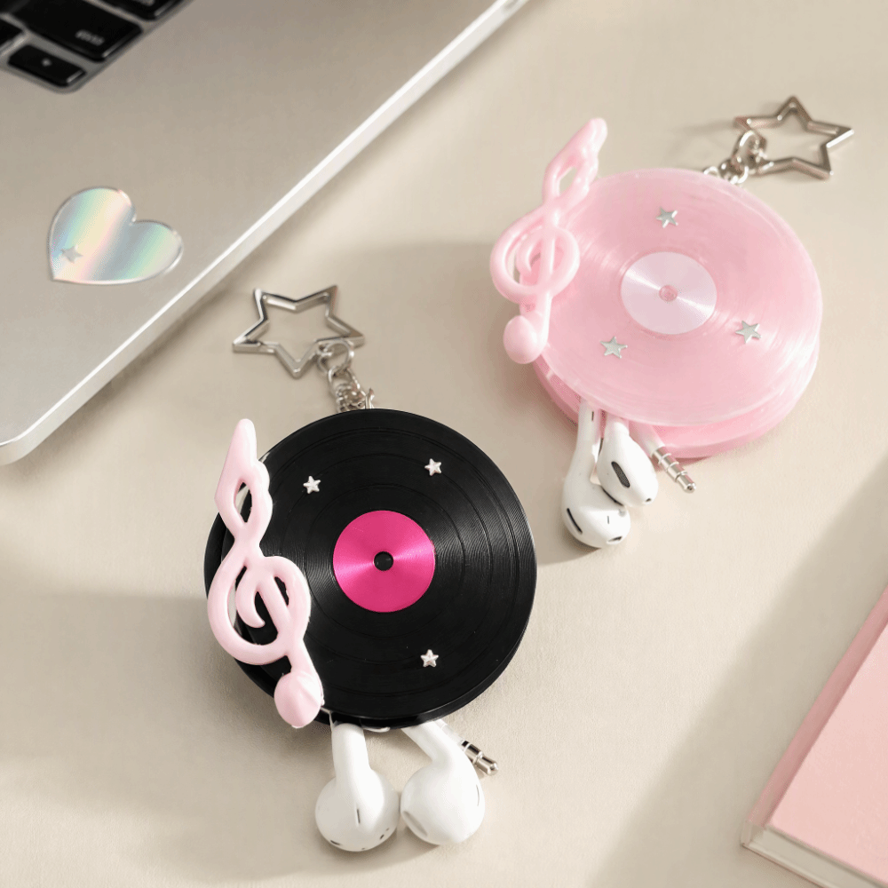 Y2K Vinyl Record Keychain Star - đánh giá và giá Cable Winder Keychain