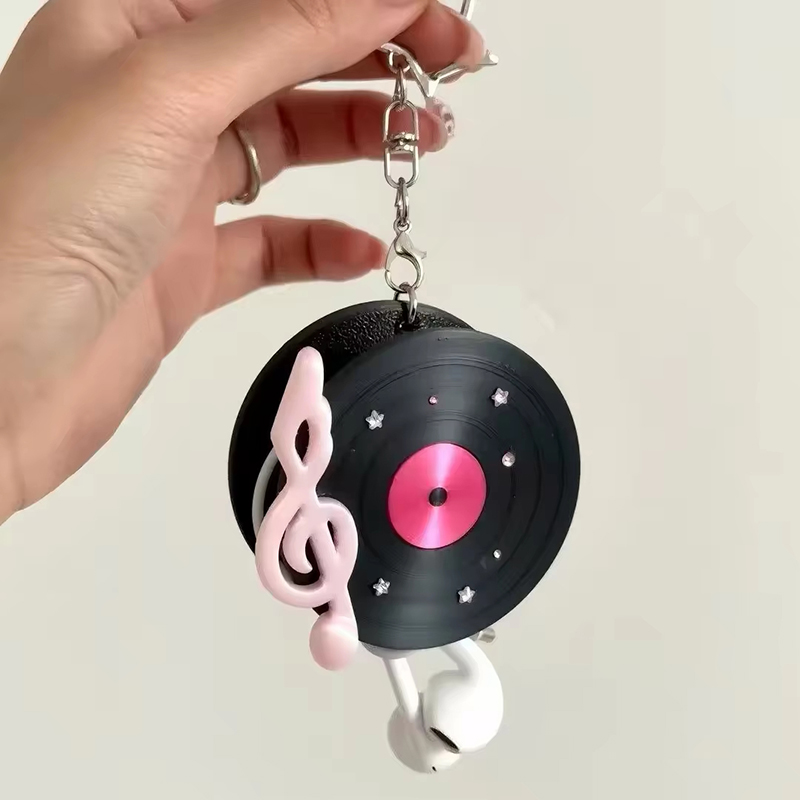 Korean Retro Vinyl Record Head - đánh giá và giá Cable Winder Keychain
