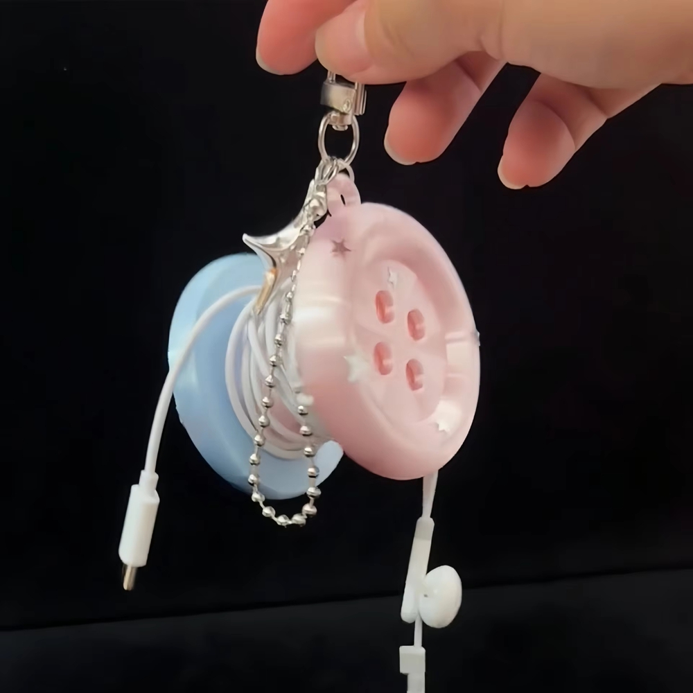 Retro Y2K Extra Large Button E - đánh giá và giá Cable Winder Keychain