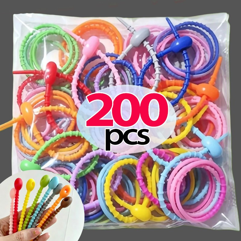 10/200Pcs Silicone Cable Ties  - đánh giá và giá Cable Winder Keychain