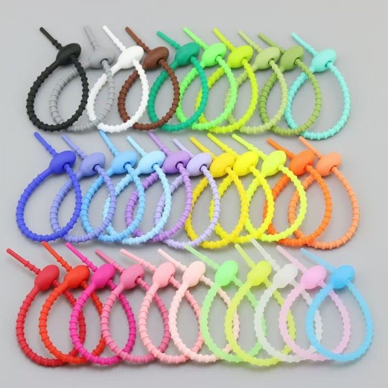 10/200Pcs Silicone Cable Ties  - đánh giá và giá Cable Winder Keychain
