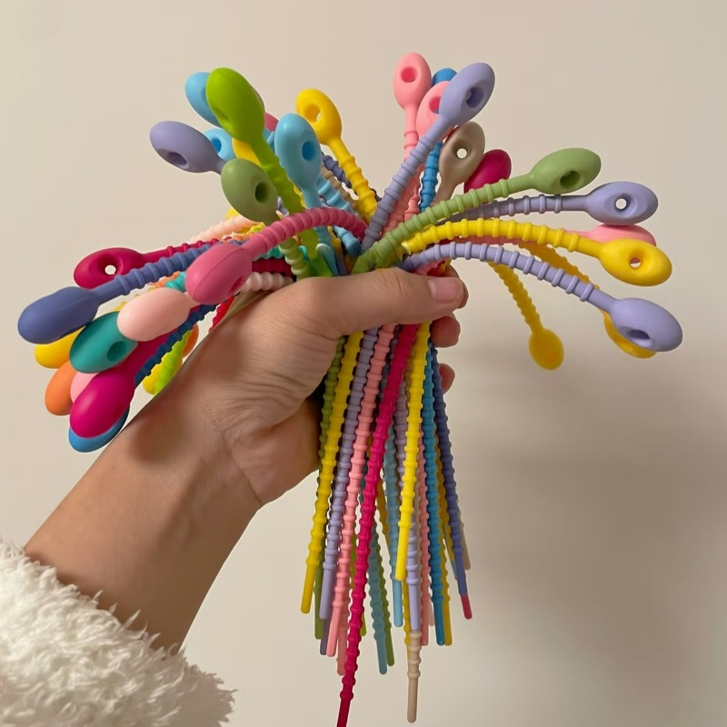 10/200Pcs Silicone Cable Ties  - đánh giá và giá Cable Winder Keychain